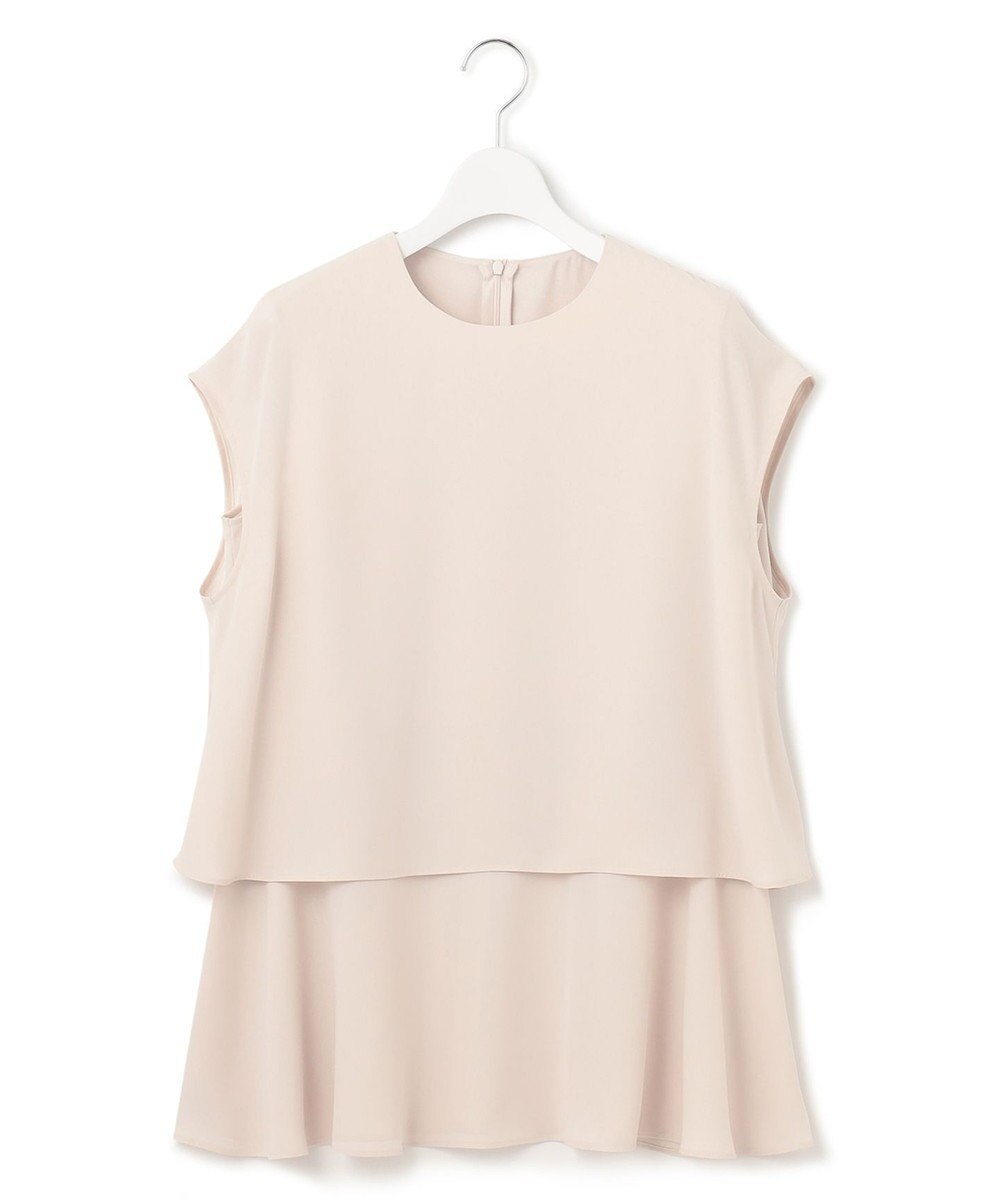 23区 【洗える】バックサテンアムンゼン フレンチスリーブ ブラウス 