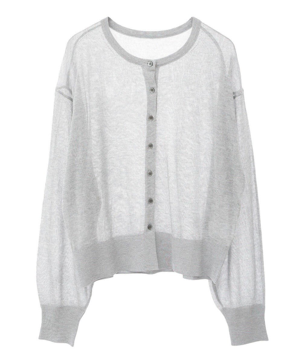 earth music&ecology 接触冷感シアークルーニットカーディガン 