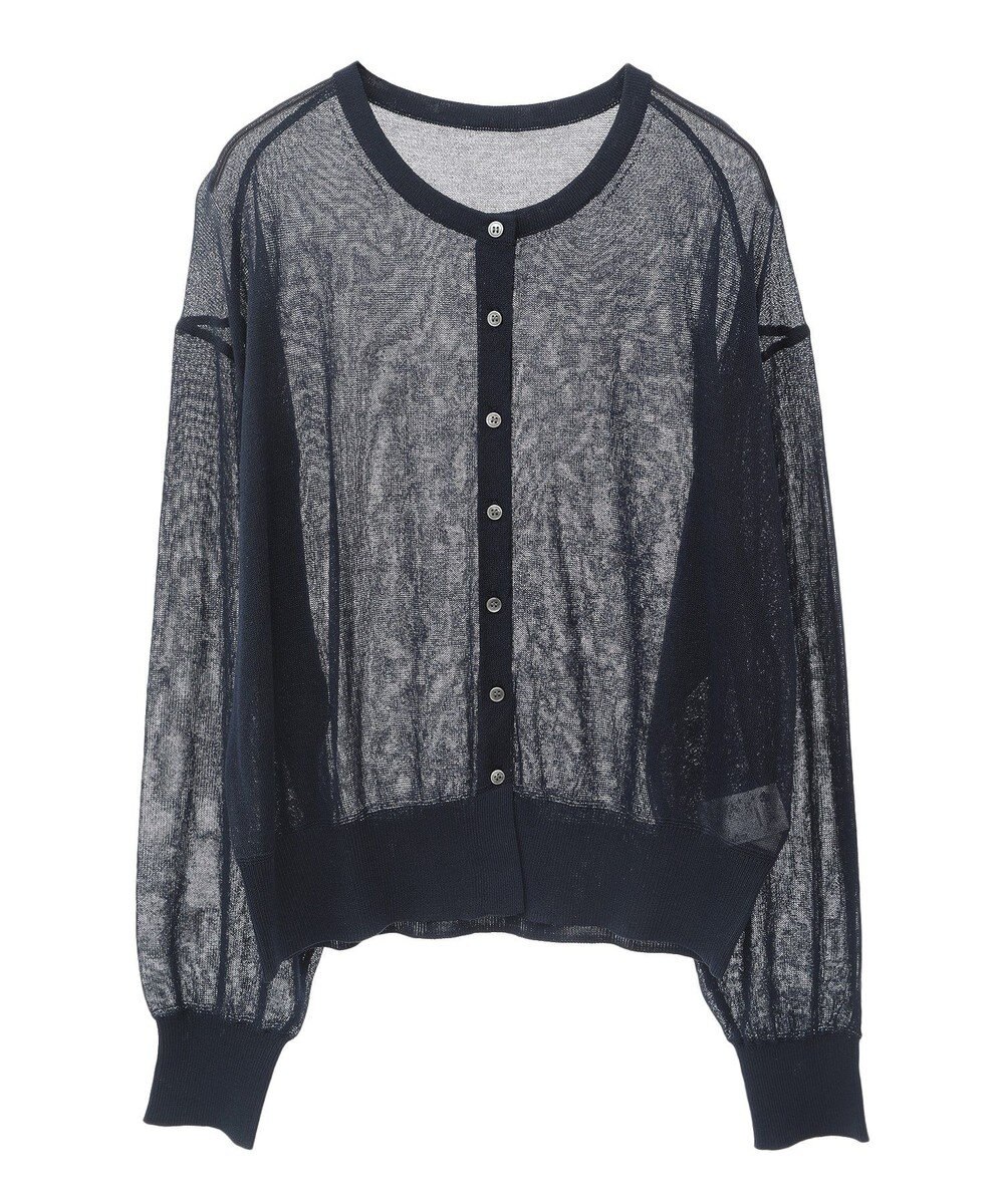 earth music&ecology 接触冷感シアークルーニットカーディガン 