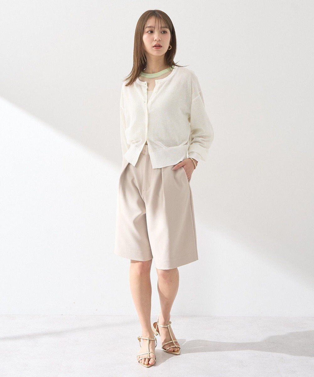 earth music&ecology 接触冷感シアークルーニットカーディガン 