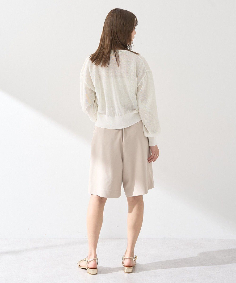 earth music&ecology 接触冷感シアークルーニットカーディガン 