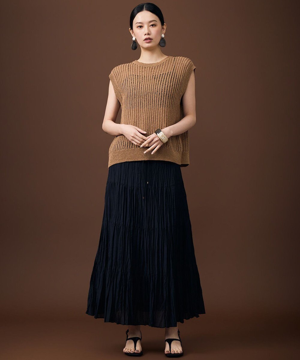 自由区 S 【レイヤード・旬スタイル】リネンコットン ベスト 