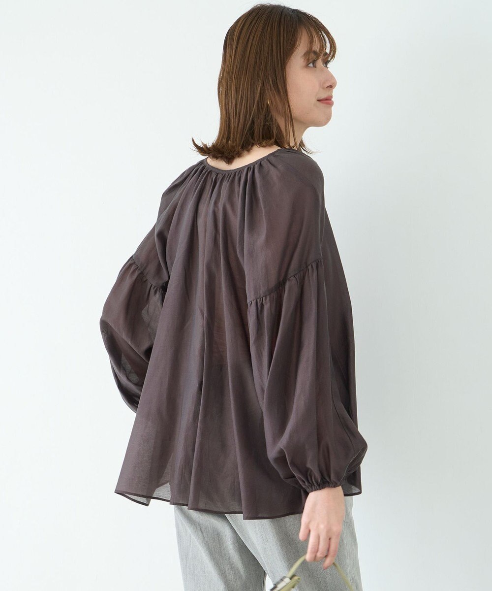 UNFILO シアーギャザーブラウス 