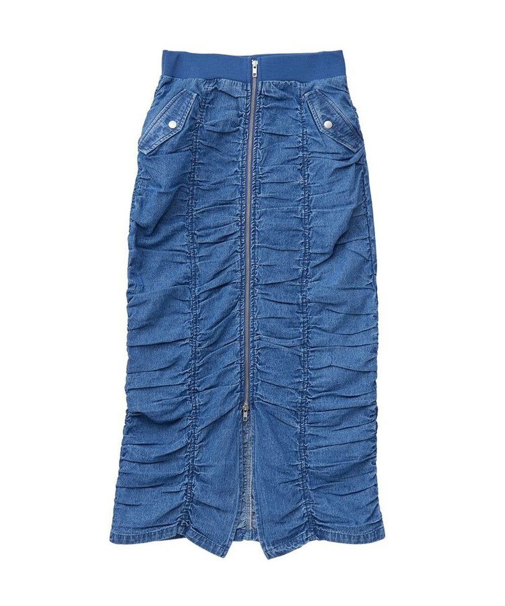 Green Parks ・ＳＵＧＡＲ　ＳＰＯＯＮデニムフロントＺＩＰナロースカート 