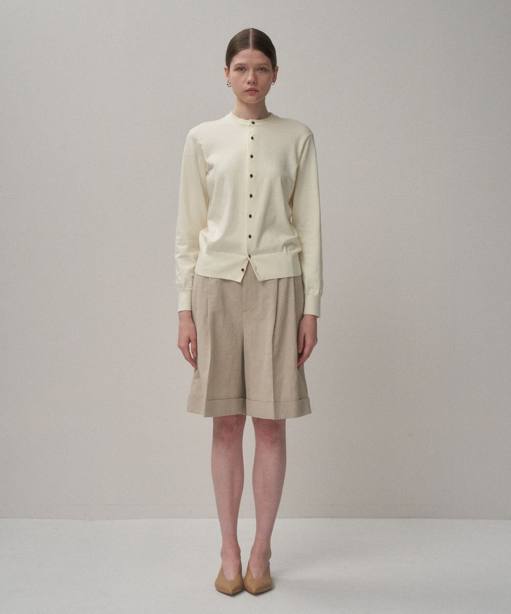 ATON FINE COMPACT COTTON | クルーネックカーディガン 