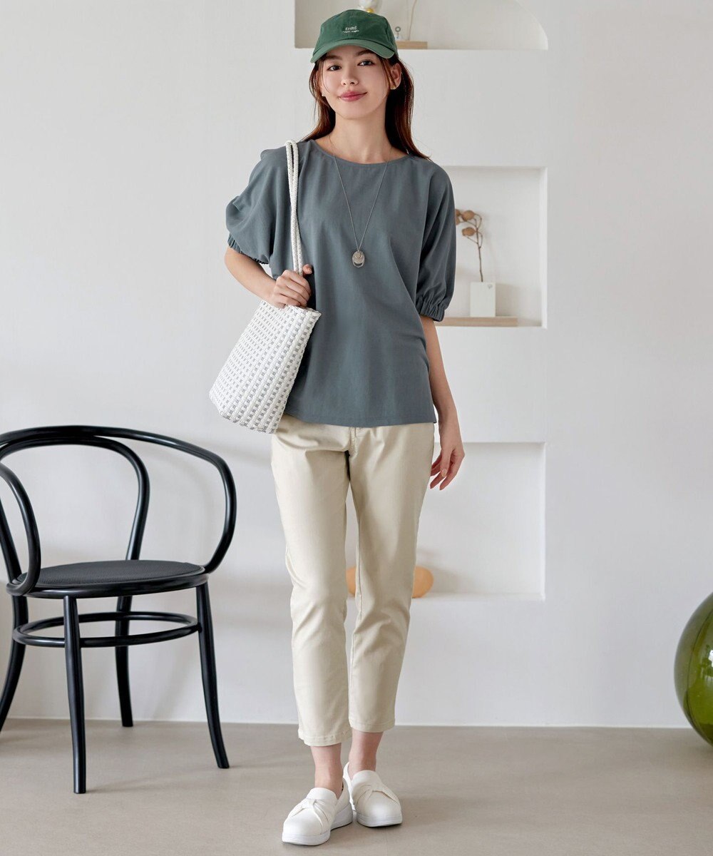 Tiaclasse 【接触冷感】袖ギャザードルマンプルオーバー 