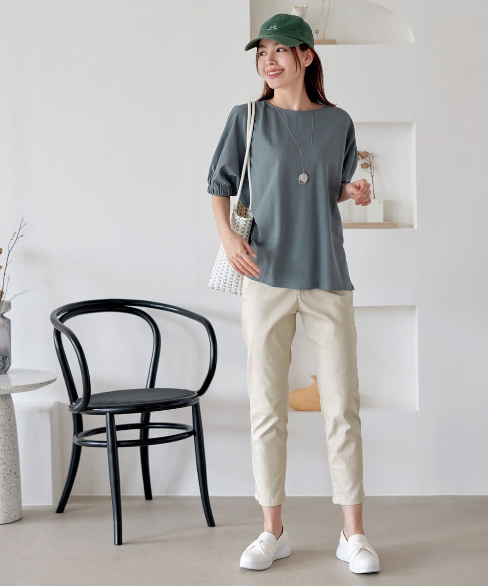 Tiaclasse 【接触冷感】袖ギャザードルマンプルオーバー 