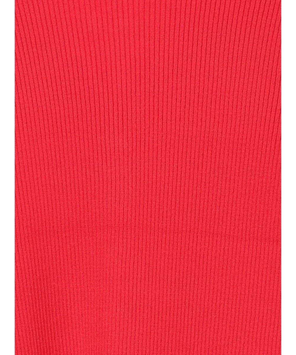 Te chichi ウェーブメタル釦Vネックリブカーディガン 