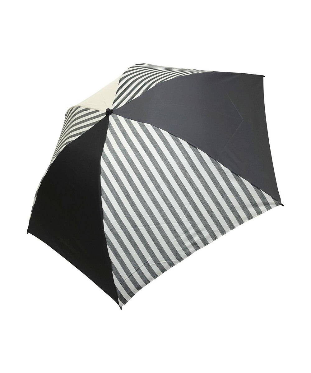 +RING UNISEX プラスリング 簡単開閉式折傘55cm BLK-STP T1383 