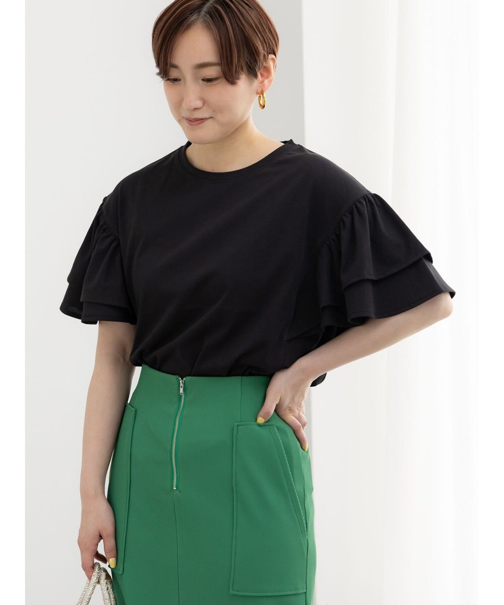 Te chichi 【接触冷感/遮熱/吸水速乾】フリルスリーブビッグTシャツ 