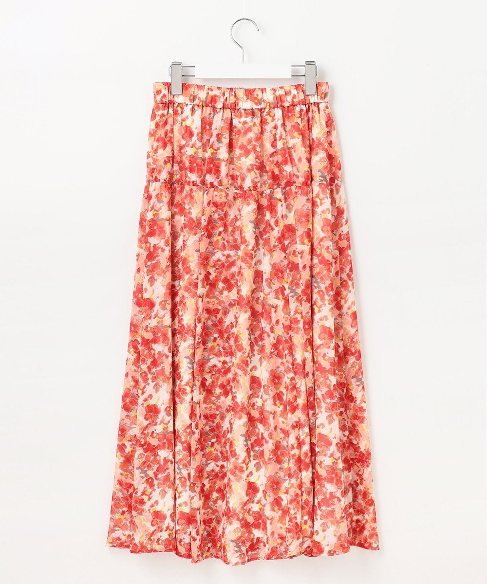 自由区 S 【ウエストゴム・洗える】オルタンシアフルールプリント スカート 