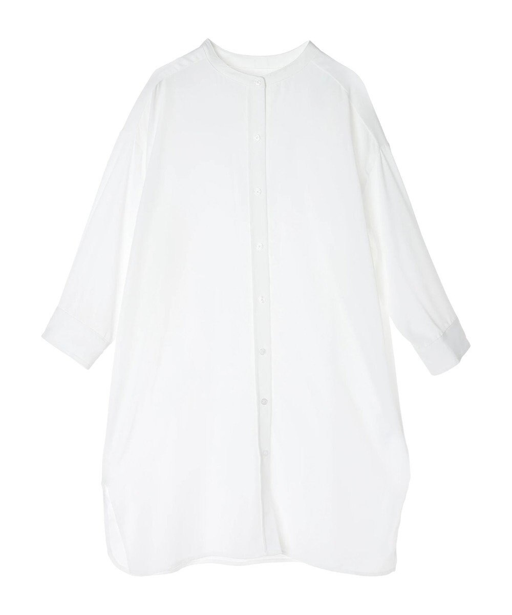 Green Parks ＳＥＴ２点Ｖネックベスト＋７分袖ミディシャツワンピース 