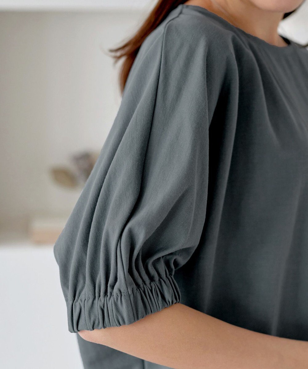 Tiaclasse 【接触冷感】袖ギャザードルマンプルオーバー 