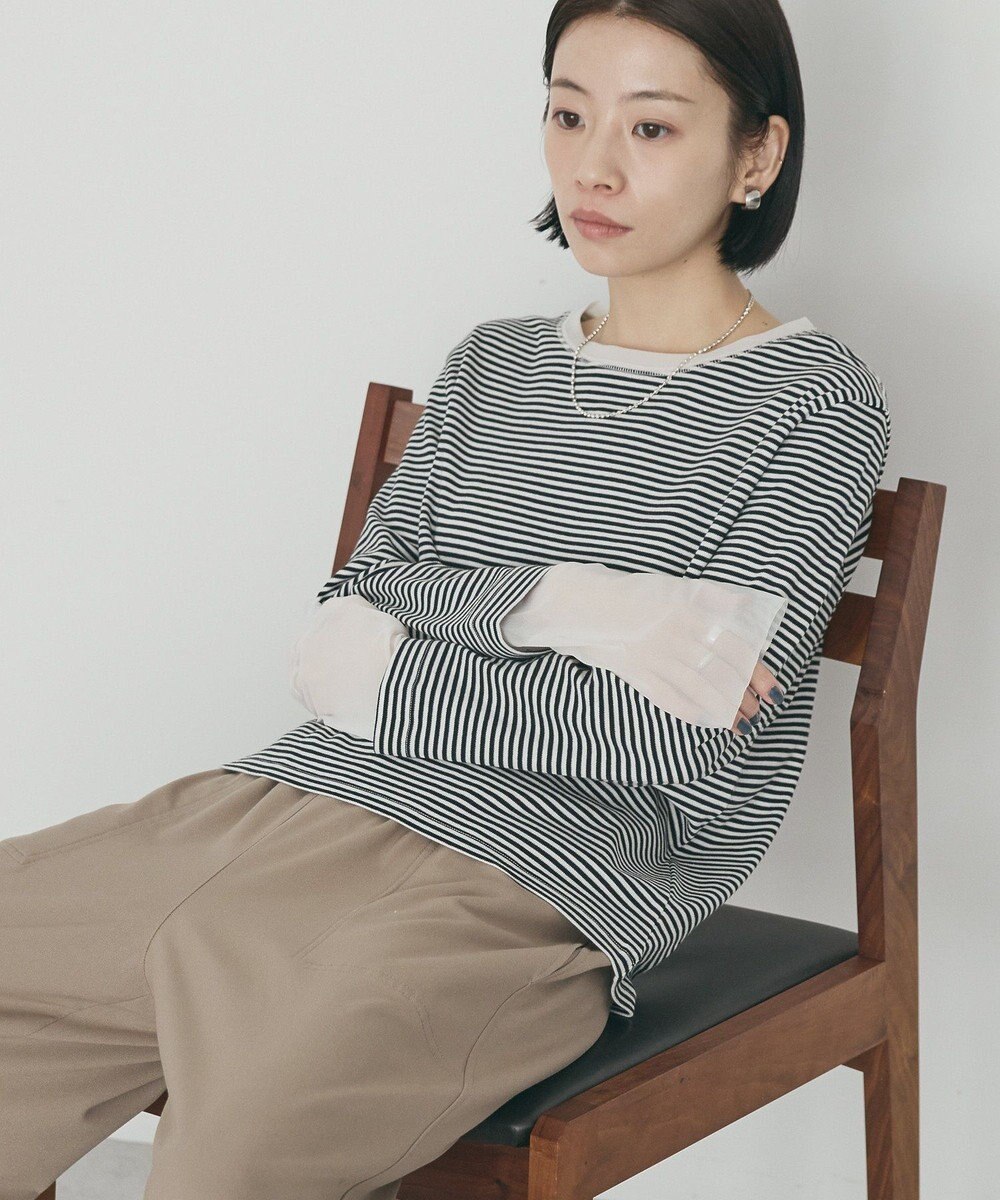 AMERICAN HOLIC 袖チュールレイヤードプルオーバー 