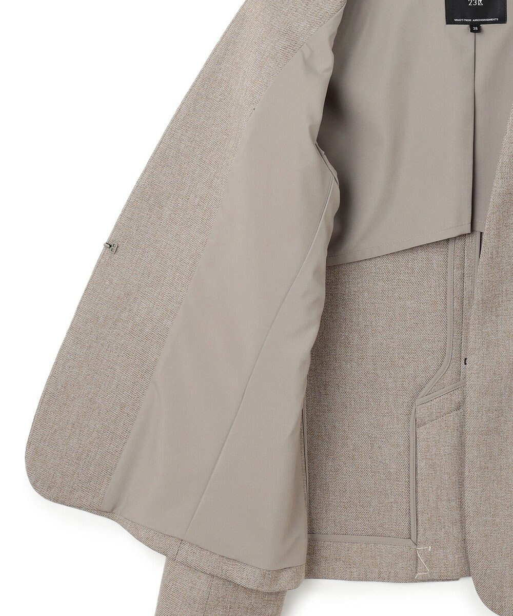 23区 S 【洗える】ウールライクカルゼ ノーカラージャケット 