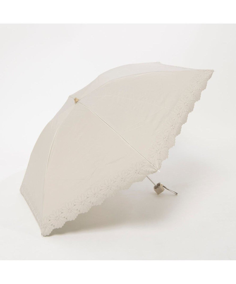 UNBILLION UV カット率99％以上  カシュネ cachenez / PUフラワーポーラー刺繍3段折りたたみ傘 