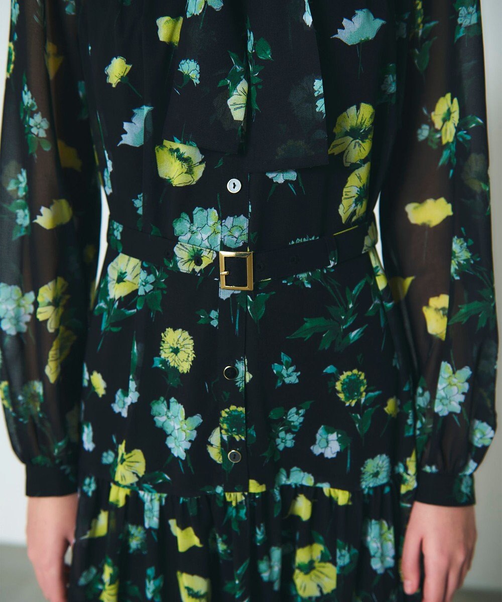 GRACE CONTINENTAL グラデフラワープリントワンピース 