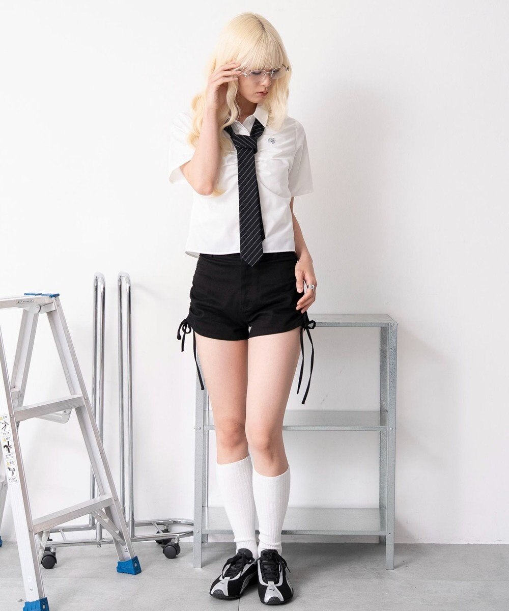 WEGO コンパクトギャザーシャツ 