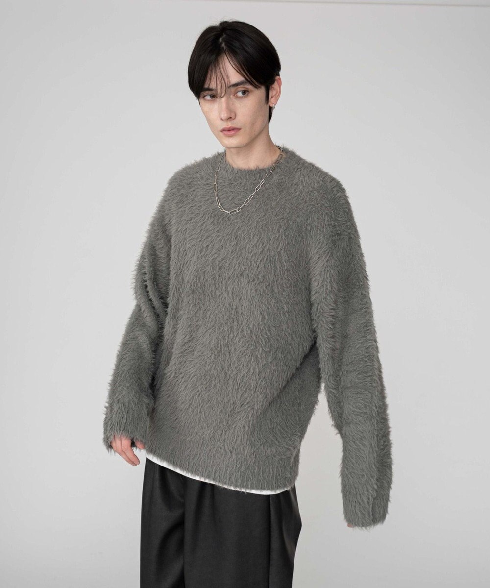 WEGO 【2025秋冬新作/ユニセックス着用ITEM/MLサイズ展開】フェザーニットプルオーバー 