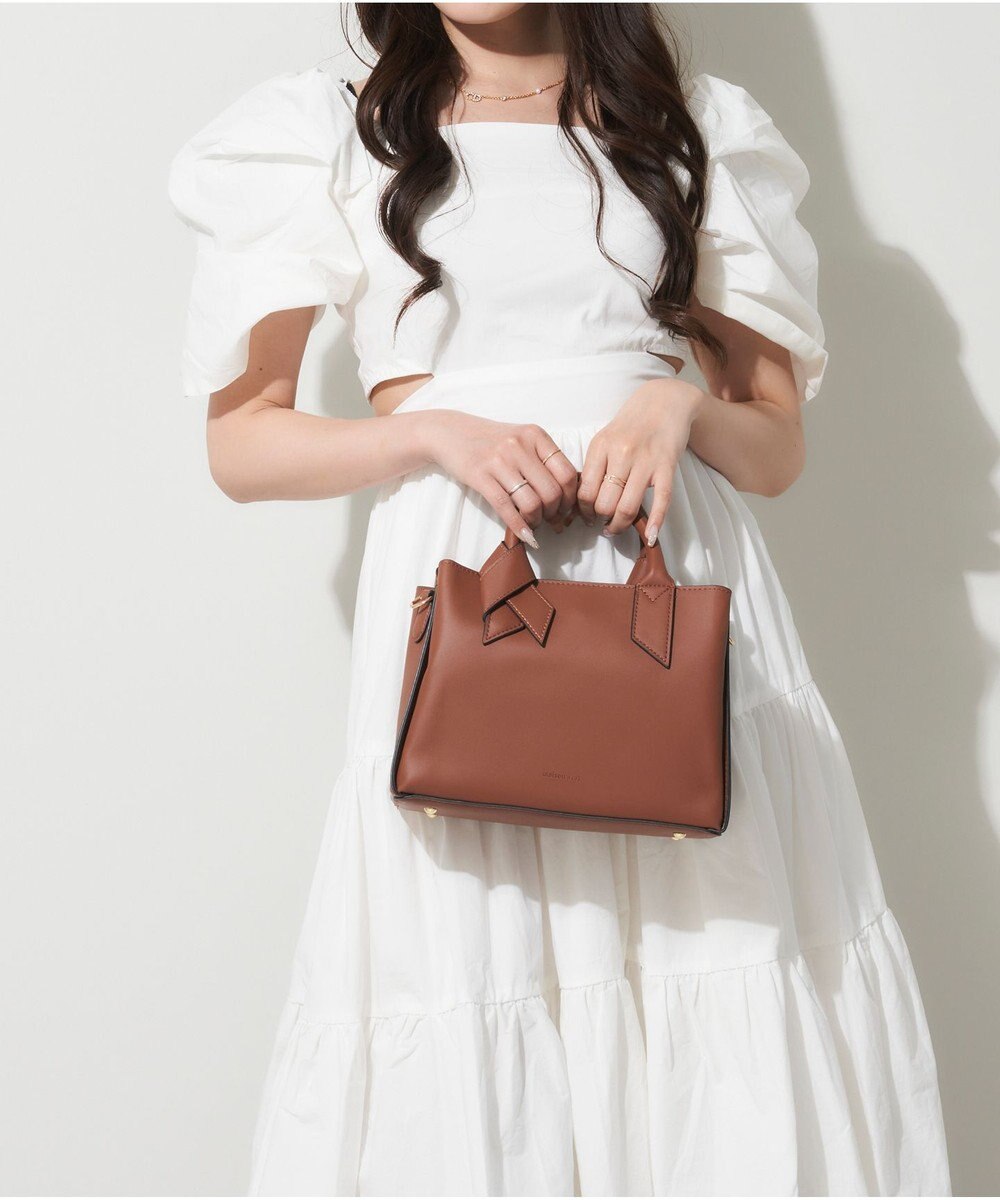 LA BAGAGERIE 【maison vert】 【多収納】リボンアオリ2WAYトート 