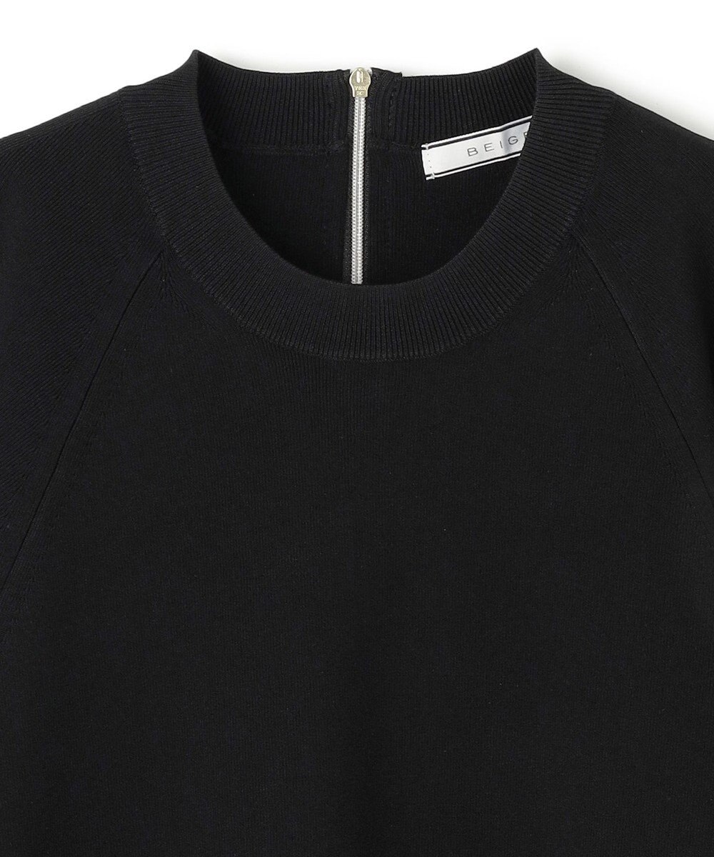 BEIGE， 【洗える】LAURA / ドライタッチバックジップニット 