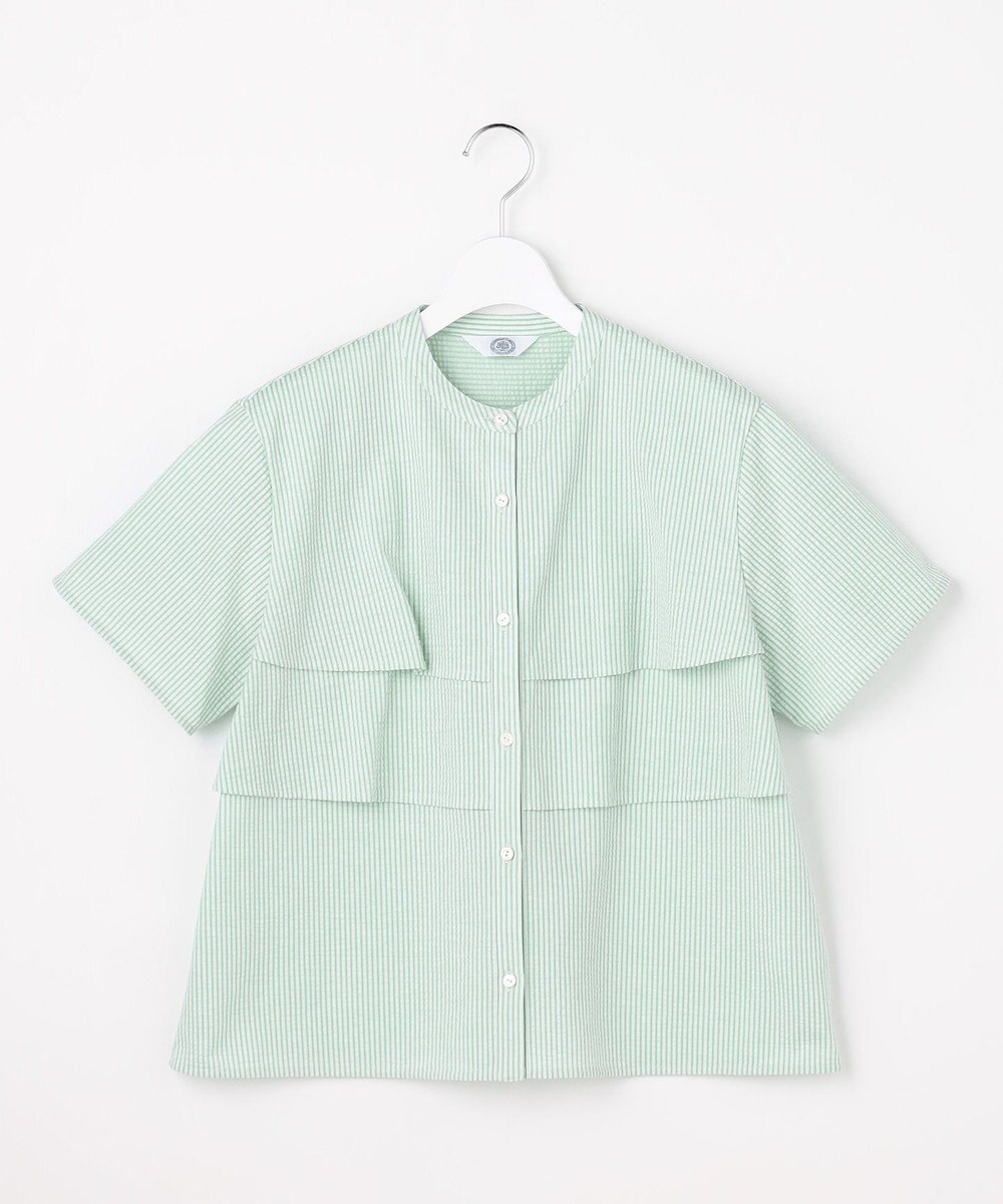 J.PRESS LADIES 【一枚で着映え】サッカージャージー バンドカラー カットソー 