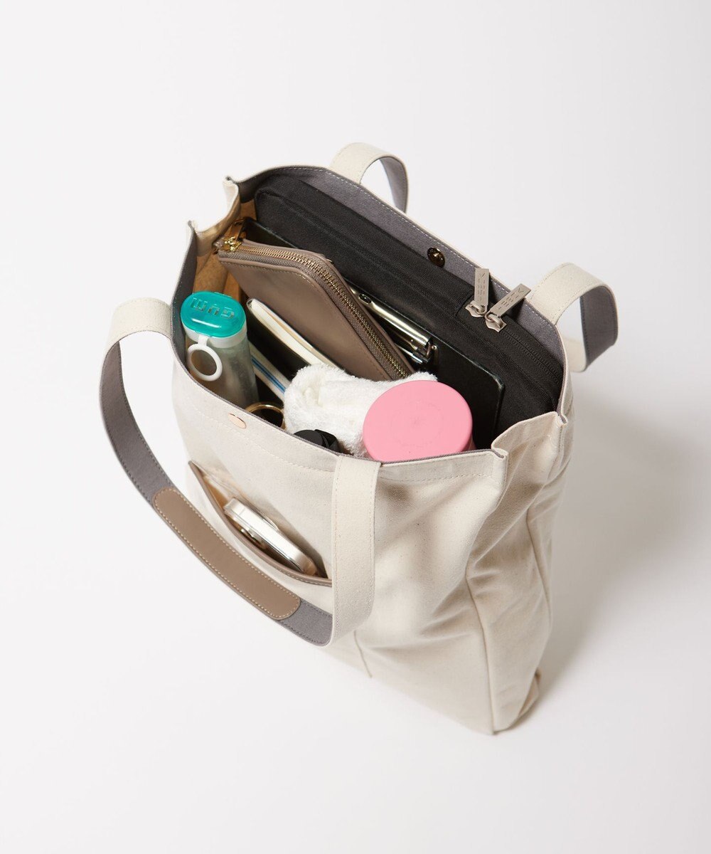 J.PRESS LADIES 【WEB限定カラーあり・セットアイテム・撥水加工・A4サイズ収納可】ポーチ付き PRINTED トート バッグ 