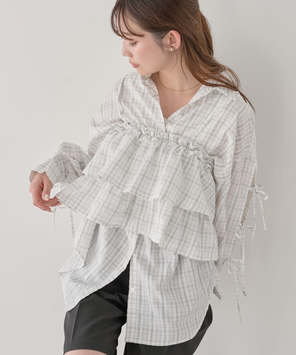 earth music&ecology 【予約】アソートチェックティアードビスチェ 