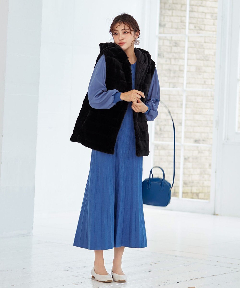 Tiaclasse 【2WAY】着回し自由のリバーシブルキルトフェイクファーベスト 