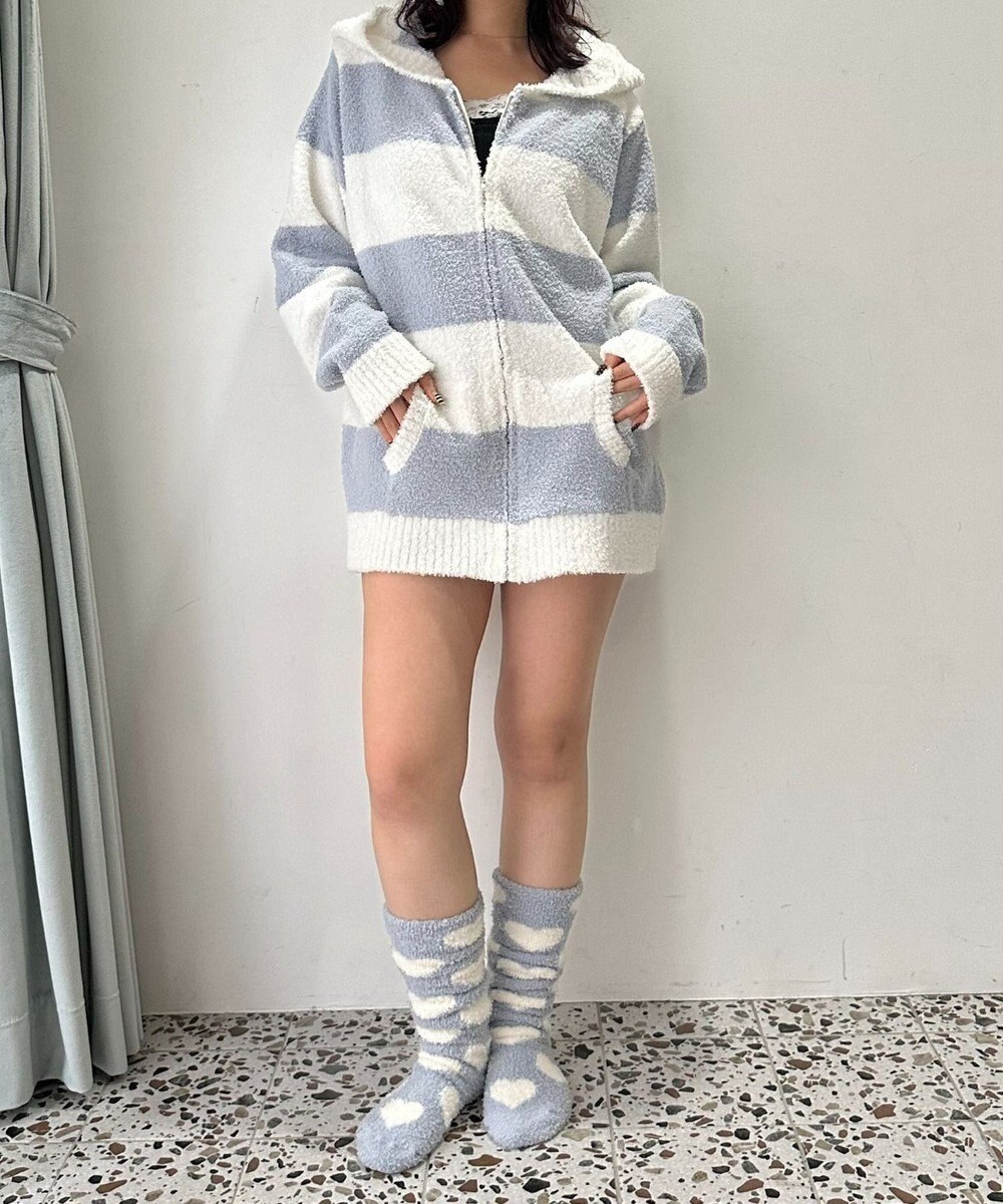 WEGO ボーダーZIPパーカー 