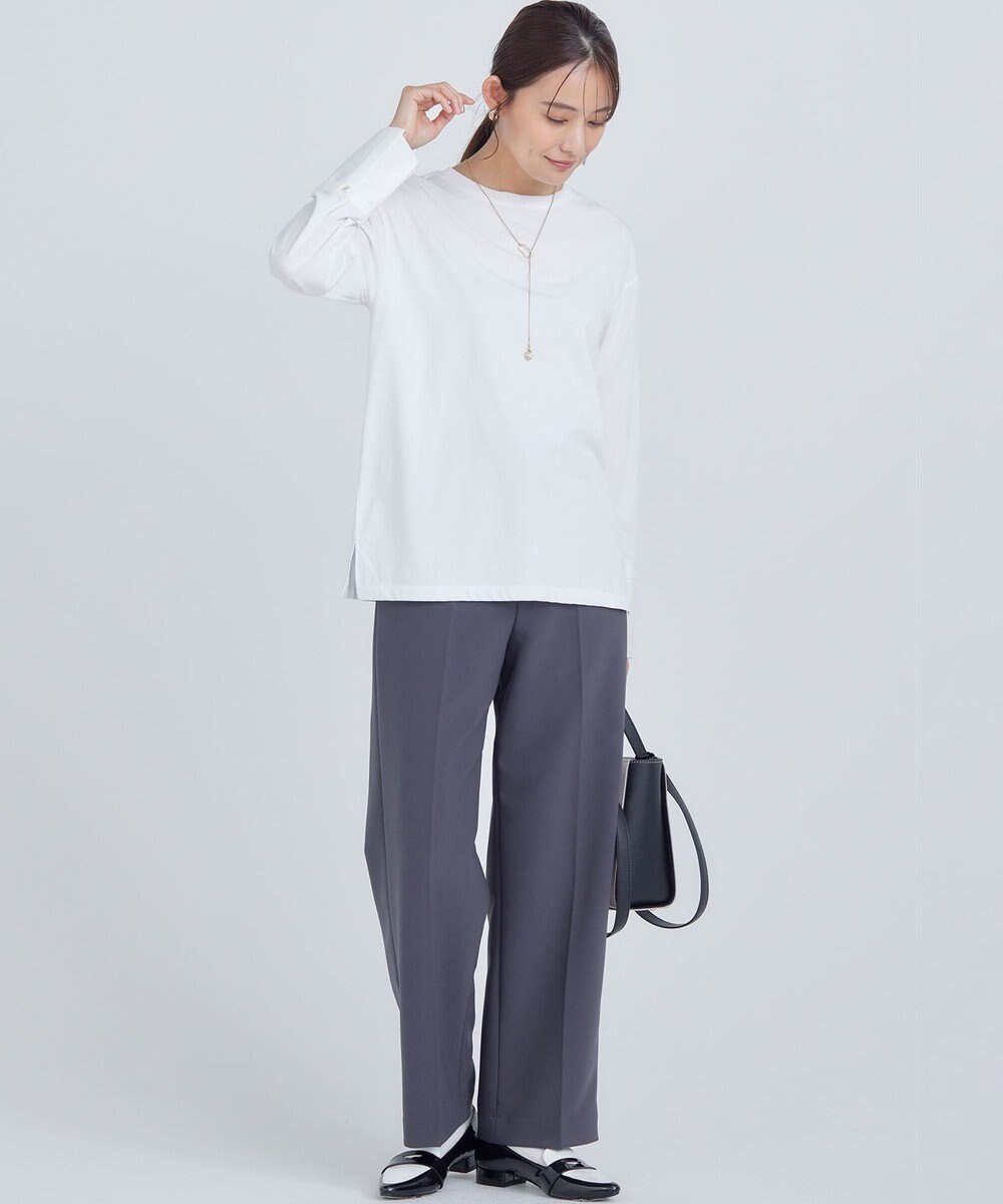 組曲 S コットンベア天竺 カフス袖ロングTシャツ 