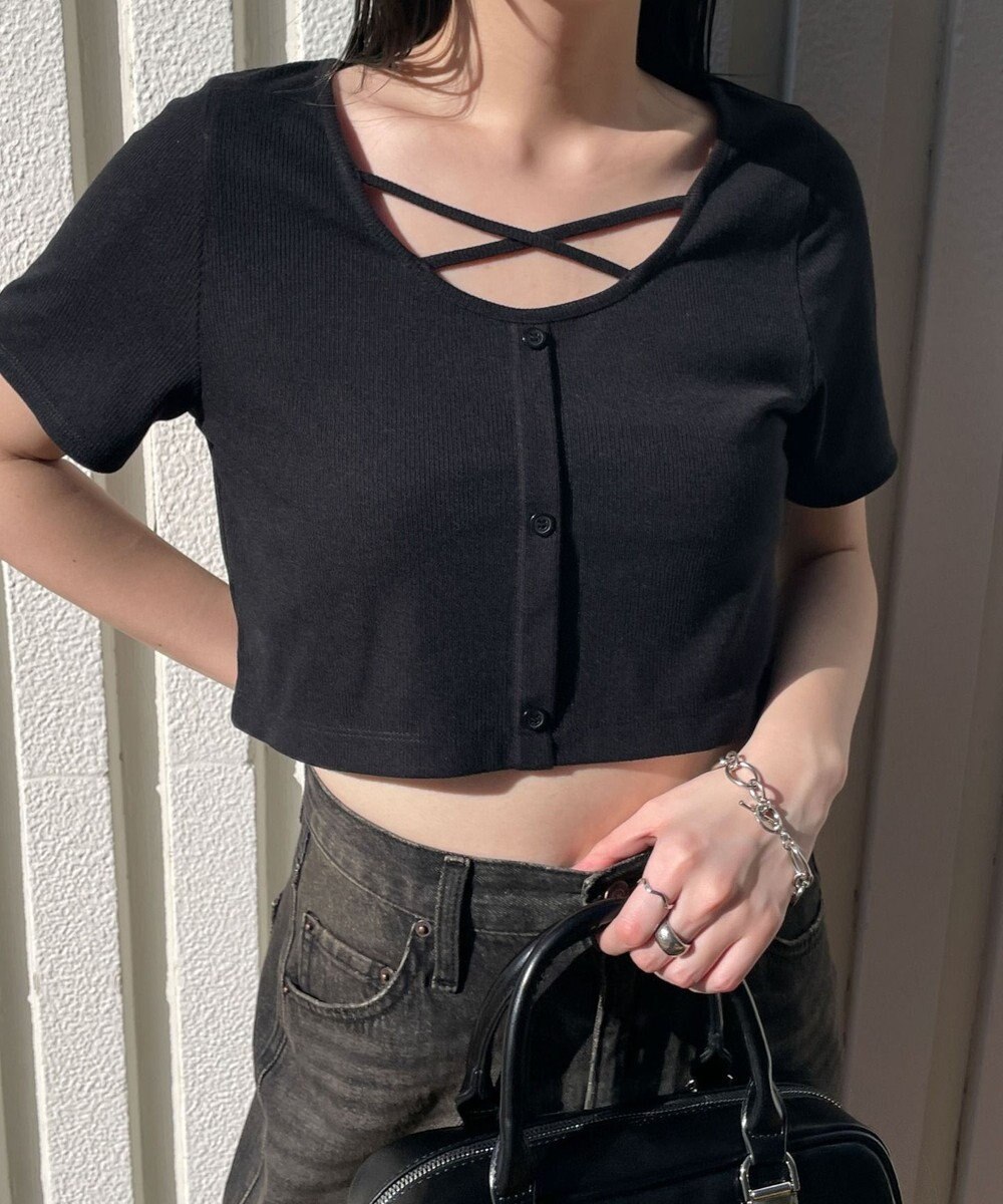 WEGO フロントクロスショートリブT 