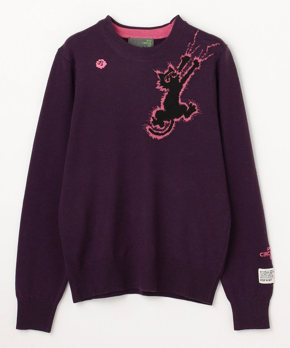 PW CIRCULUS 【WOMEN】Spark cat クルーネックニット ゴルフウェア レディース 