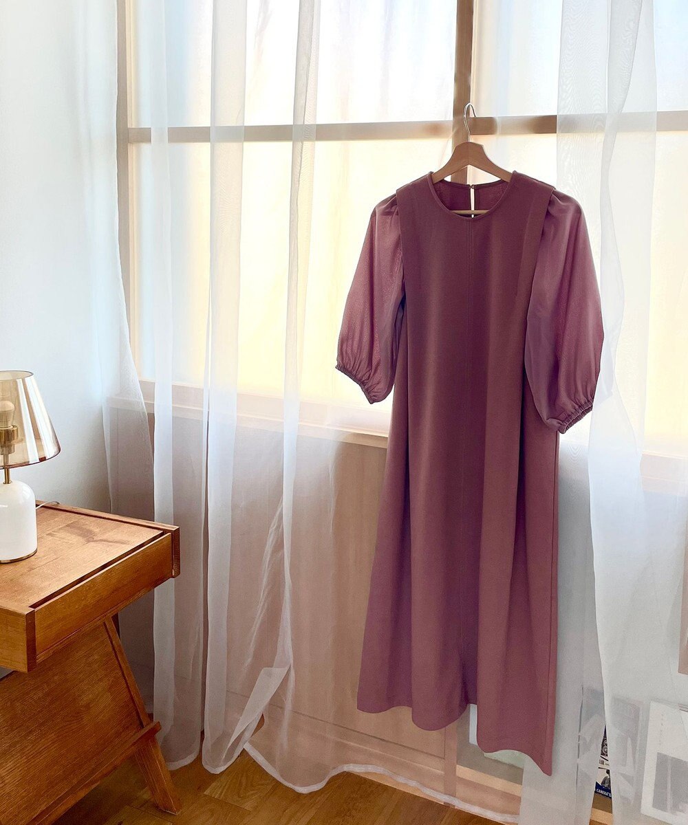 Feroux 【洗える】ジョーゼットコンビポンチ ワンピース 