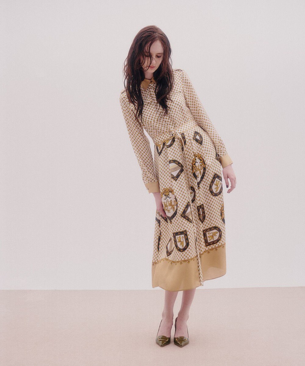 GRACE CONTINENTAL プリントミリタリードレス 