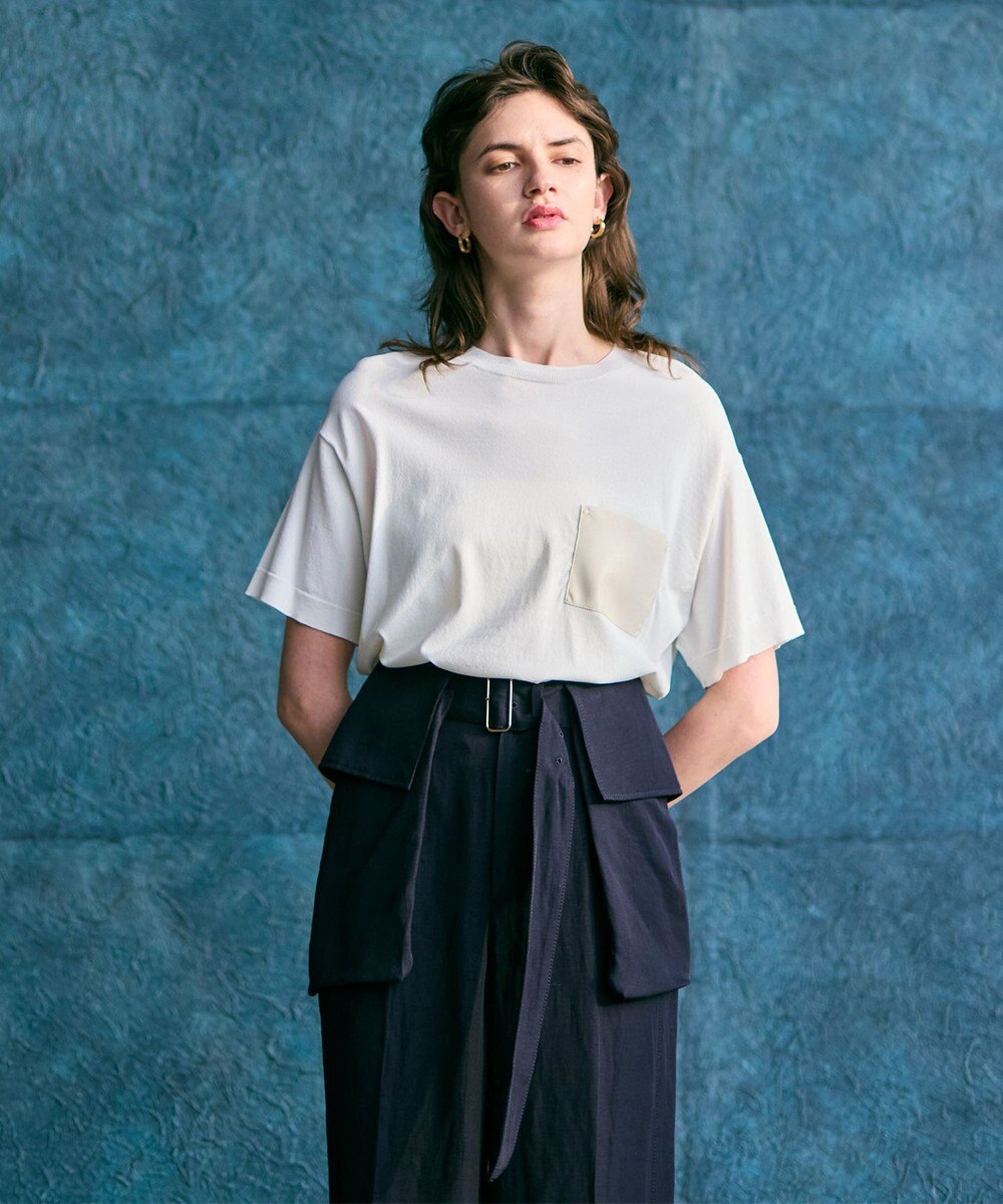 BEIGE， 【洗える】BERNARD / リネンワイドポケット付きラップベルト 