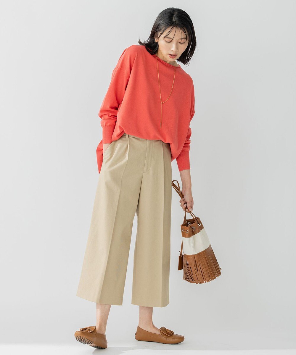 23区 【洗える】カルゼストレッチ クロップド パンツ 