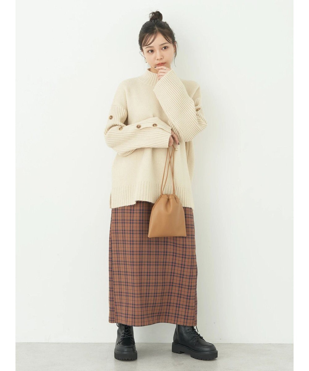 earth music&ecology 袖ボタンニットプルオーバー 