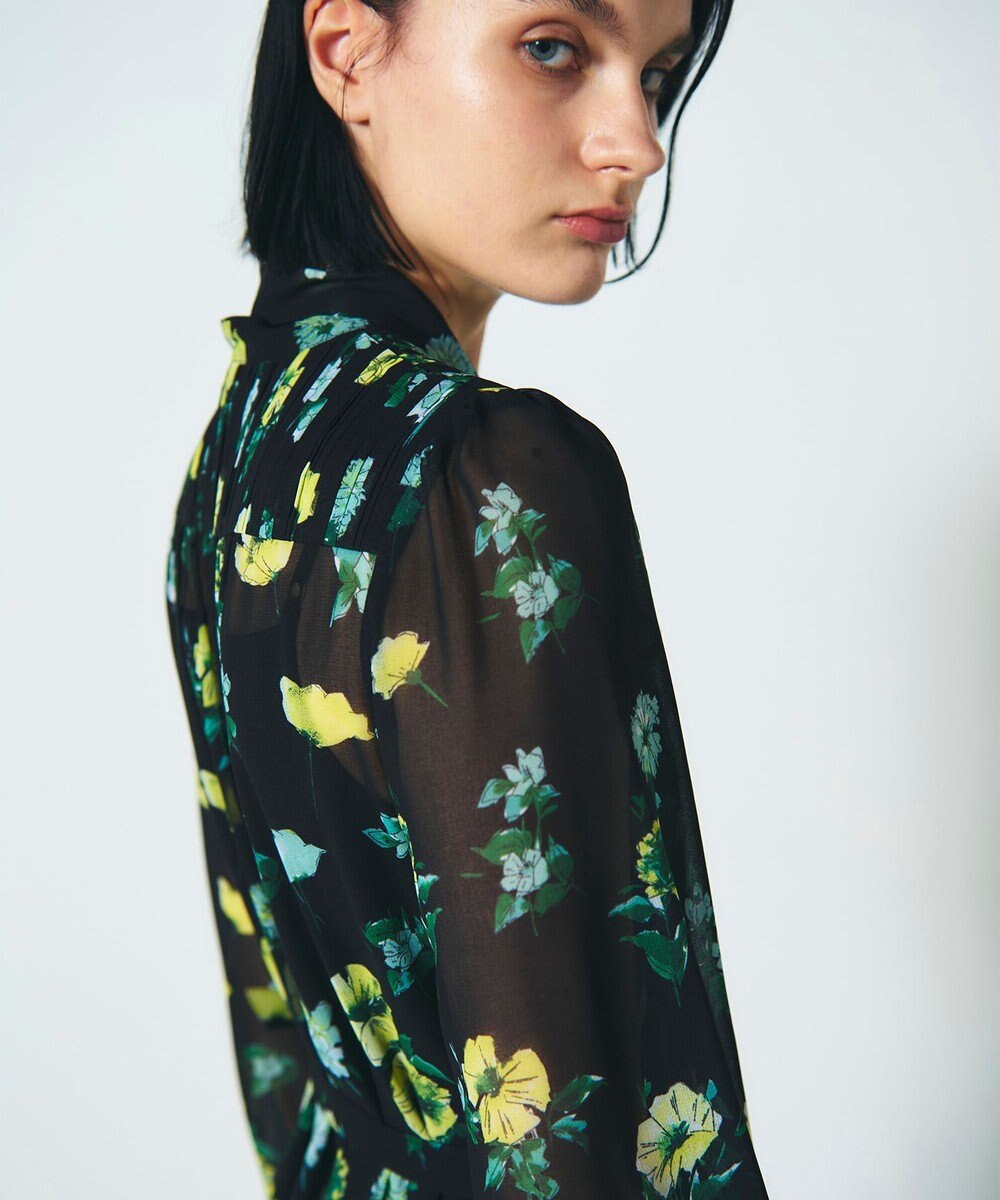 GRACE CONTINENTAL グラデフラワープリントワンピース 