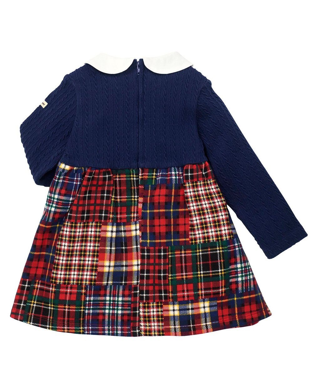 MIKI HOUSE HOT BISCUITS 【80-120cm】 襟付き チェック柄ワンピース 