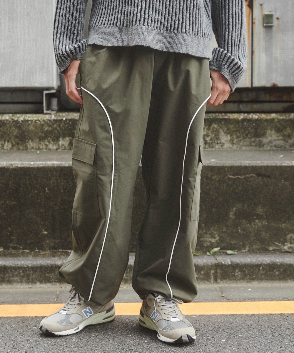 WEGO 【ユニセックス着用ITEM/ウエストゴム】イージーパイピングカーゴパンツ 