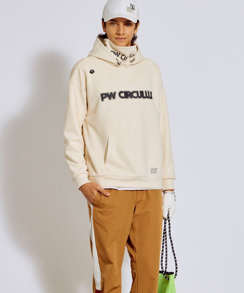 PW CIRCULUS 2025 NEW！【手洗い洗濯可】【MEN】キャットグラフィック スエードライク デタッチャブルフーディ ゴルフ 