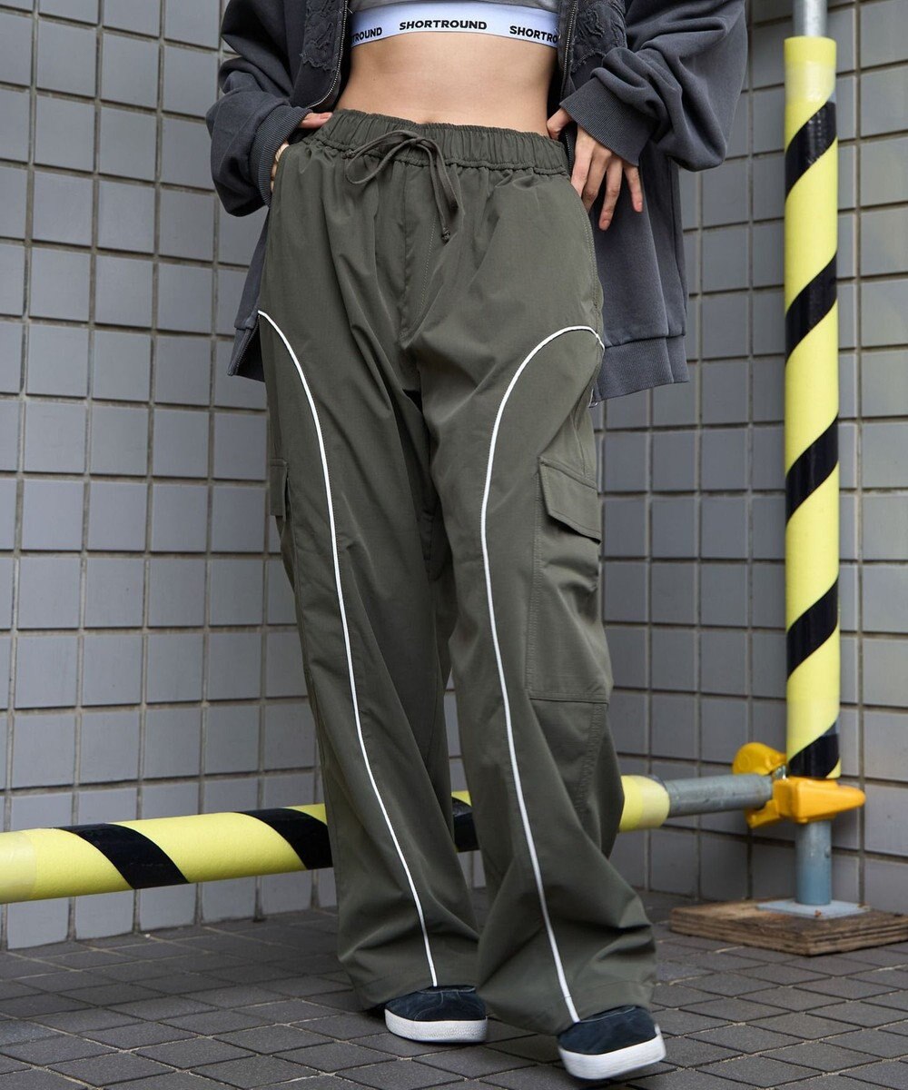 WEGO 【ユニセックス着用ITEM/ウエストゴム】イージーパイピングカーゴパンツ 