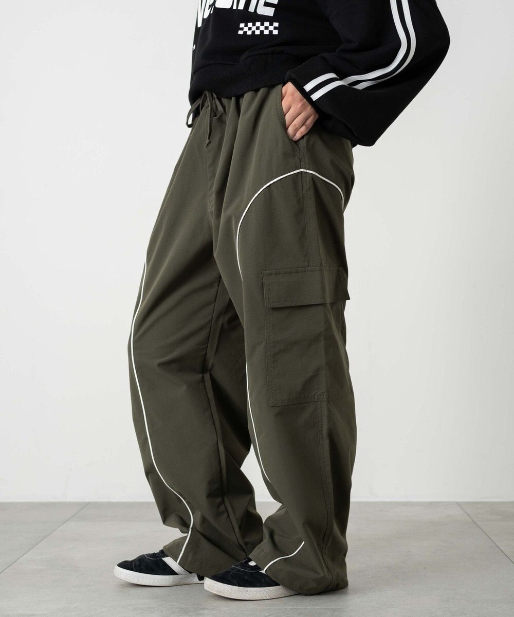 WEGO 【ユニセックス着用ITEM/ウエストゴム】イージーパイピングカーゴパンツ 