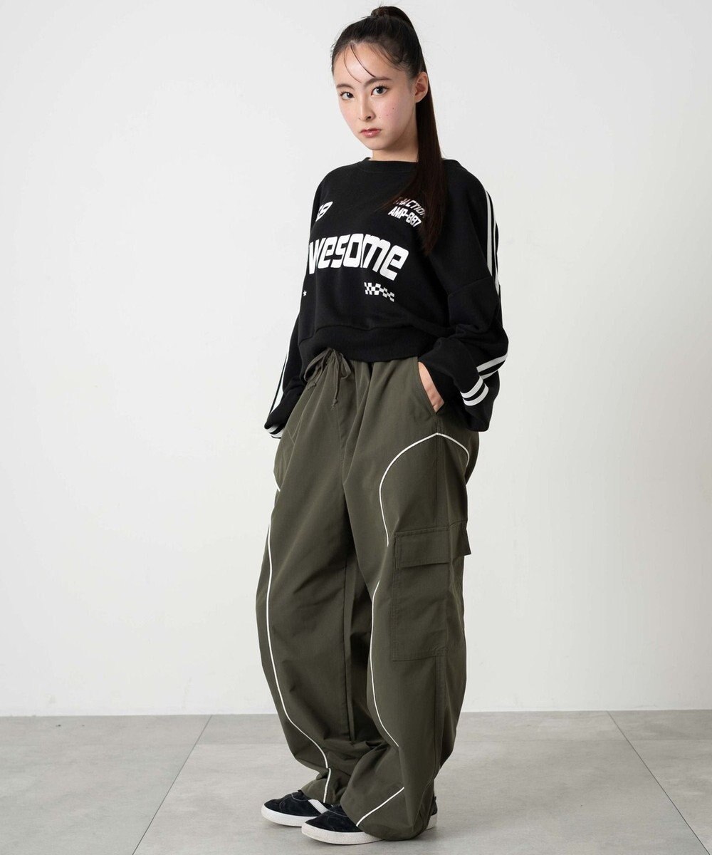 WEGO 【ユニセックス着用ITEM/ウエストゴム】イージーパイピングカーゴパンツ 