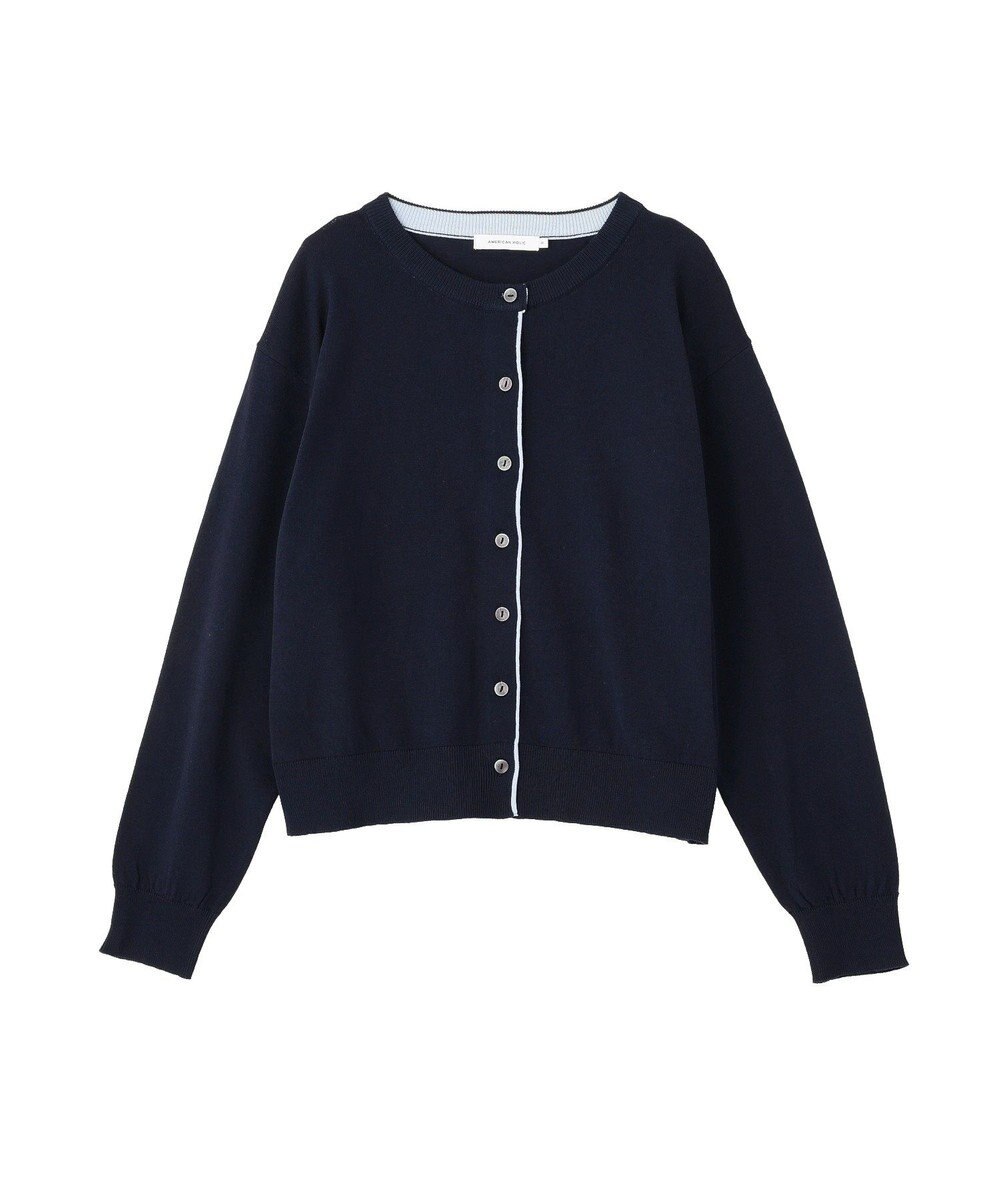 AMERICAN HOLIC 配色シアーカーディガン 