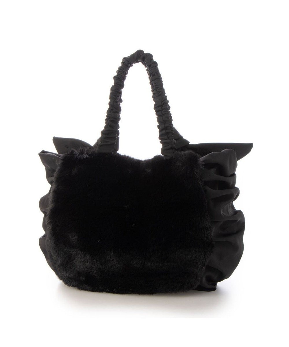 UNBILLION カシュカシュ cachecache / 下がりリボンエコファーコンビラウンドトート 