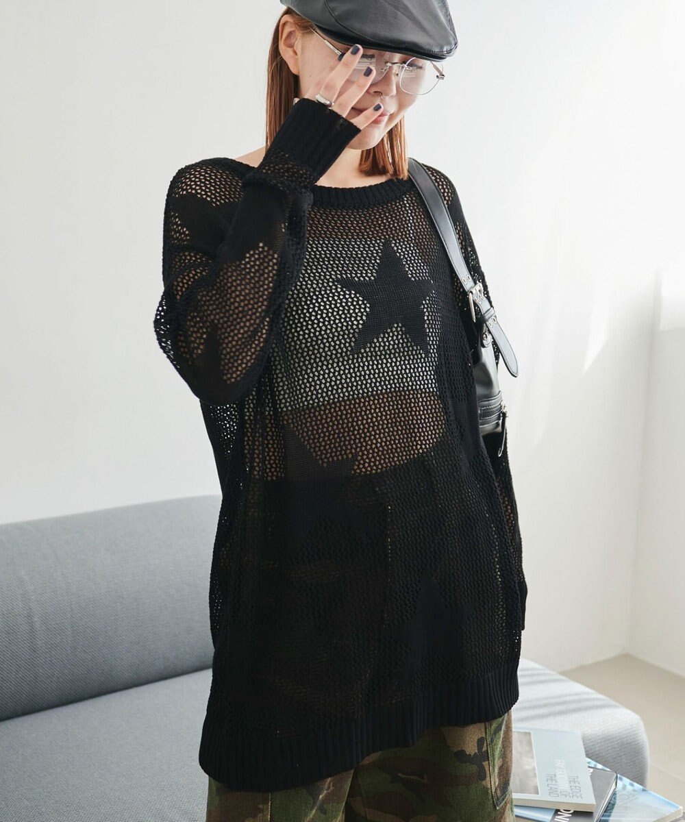 WEGO スターメッシュBIGニット 