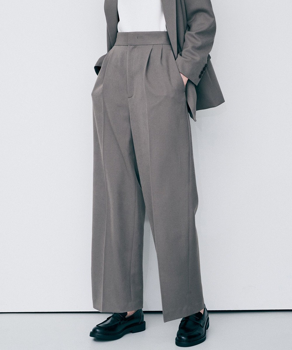 uncrave プルーフウールライクツイル ワイドパンツ 