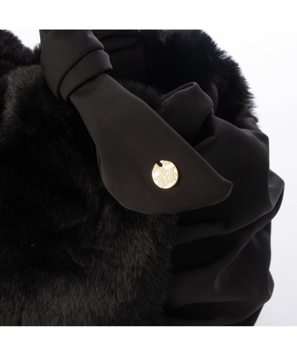 UNBILLION カシュカシュ cachecache / 下がりリボンエコファーコンビラウンドトート 